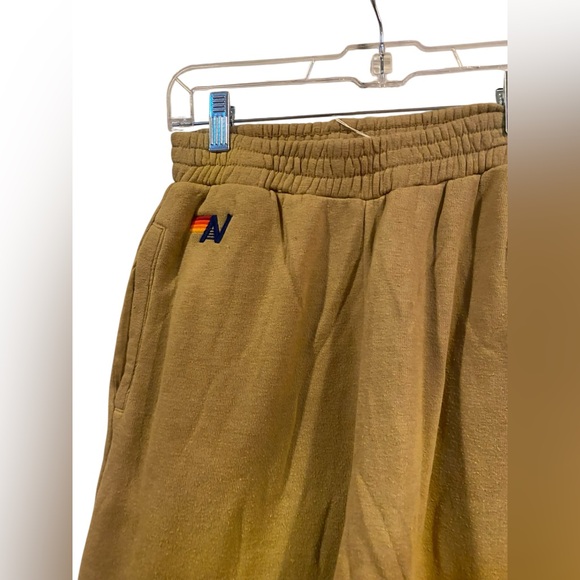 NWT Aviator Nation long sleeve cropped top and sweat pants set BROWN Size S/M - Picture 3 of 6